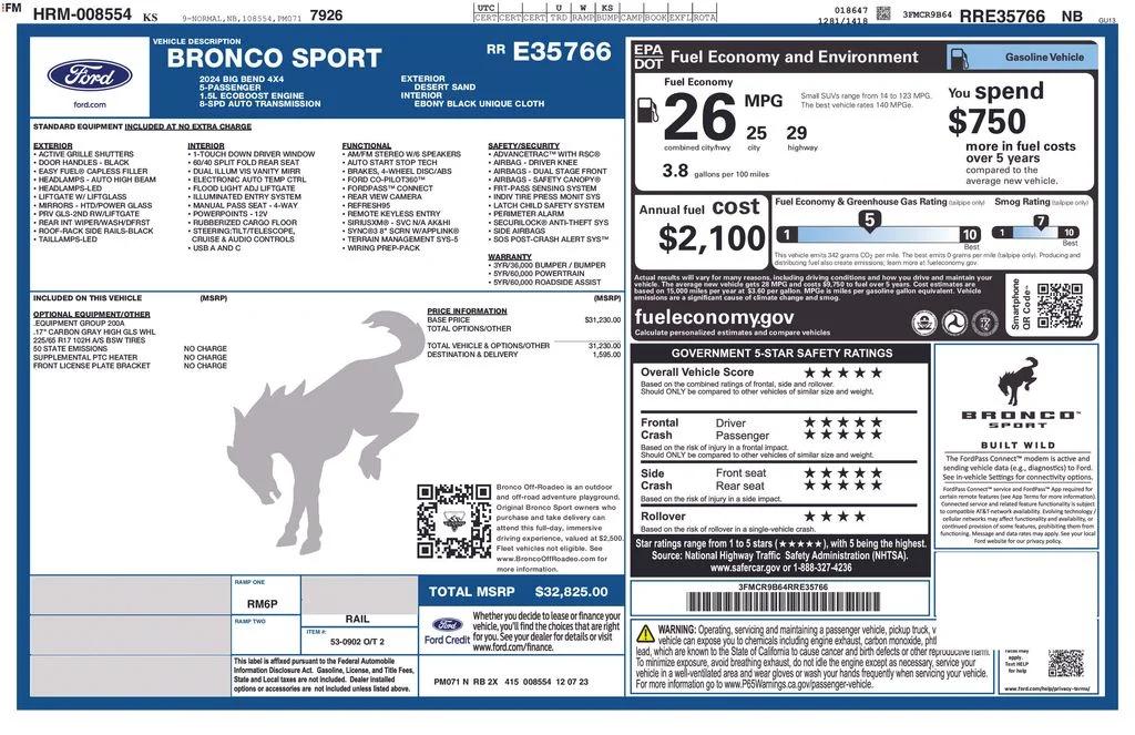 ford bronco sport 2024 3FMCR9B64RRE35766 image ford bronco sport 2024 3FMCR9B64RRE35766 image